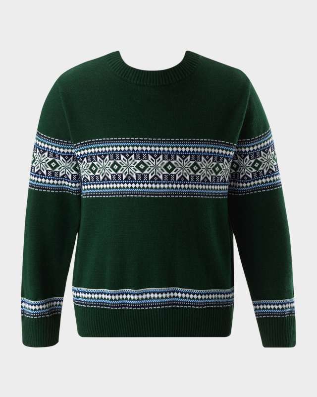 Girl's Fairisle Printed Sweater, Size 2-10